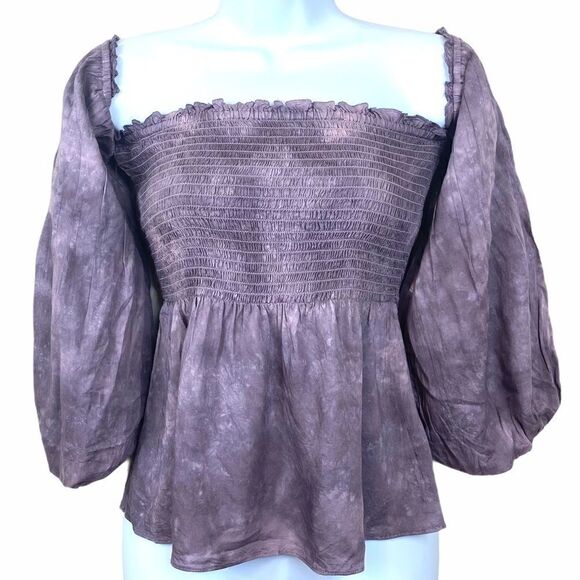 AMERICAN EAGLE Top Off the Shoulder Tie Dye - Picture 1 of 5